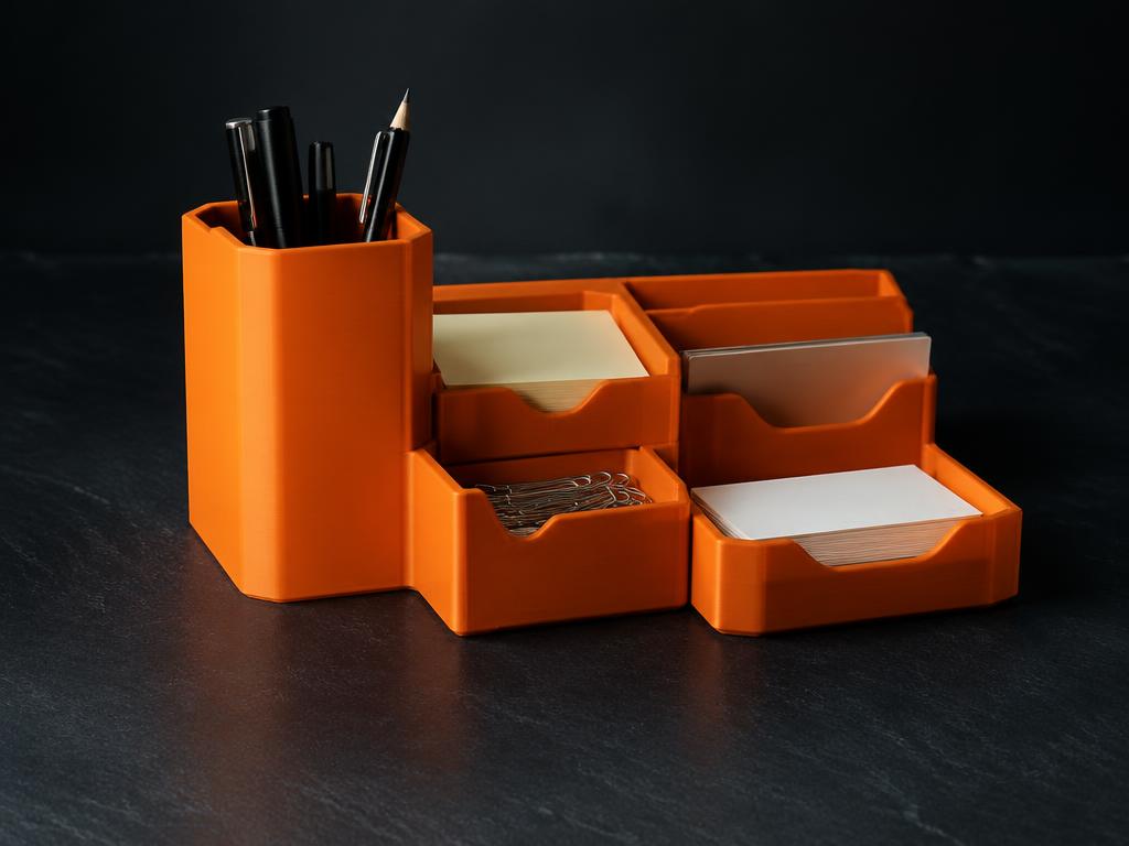 Organizadores modulares para uma mesa mais prática.